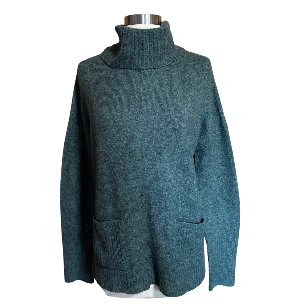 Cynthia Rowley Green Knit Soft Comfy Long Sleeve Fall Winter Turtleneck Sweater
